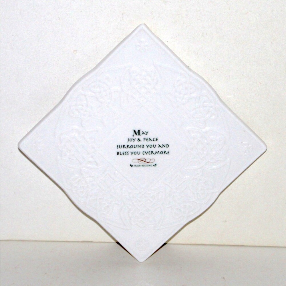 Vintahge Russ Berrie Irish Blessing Tile wall decor 6.5" x 6.5" white porcelain